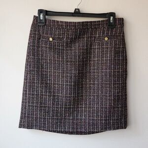 LOFT Tweed Mini Skirt | Women's Size 0 | Lined, Pockets, Side Zipper Career Wear